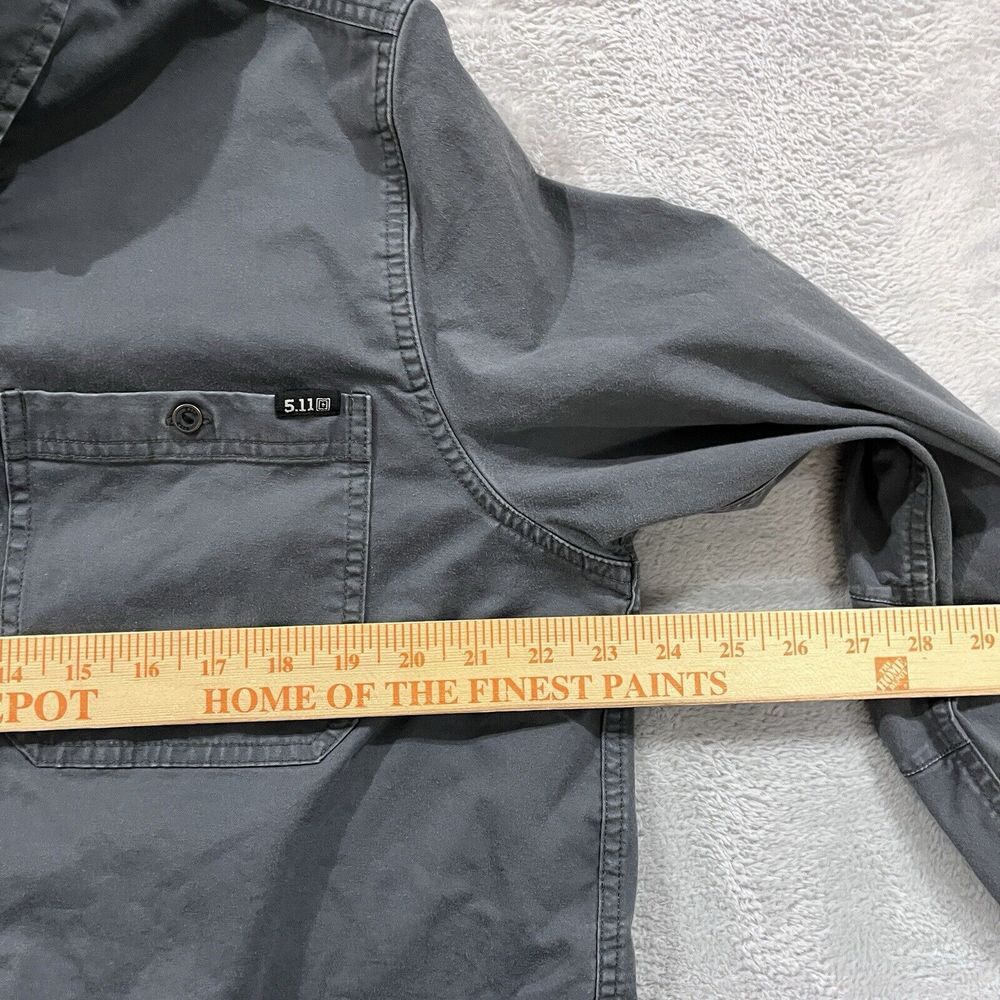 511 Tactical Shirt Heavy Duty Mens L Gray Snap Up Cotton Shacket Workwear - Picture 6 of 9